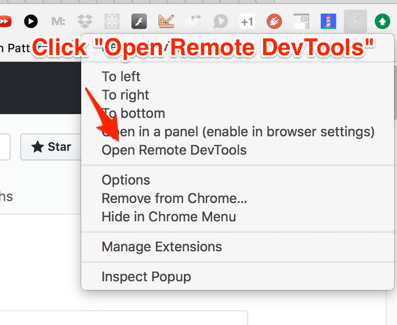 how to open the redux remote devtools extension