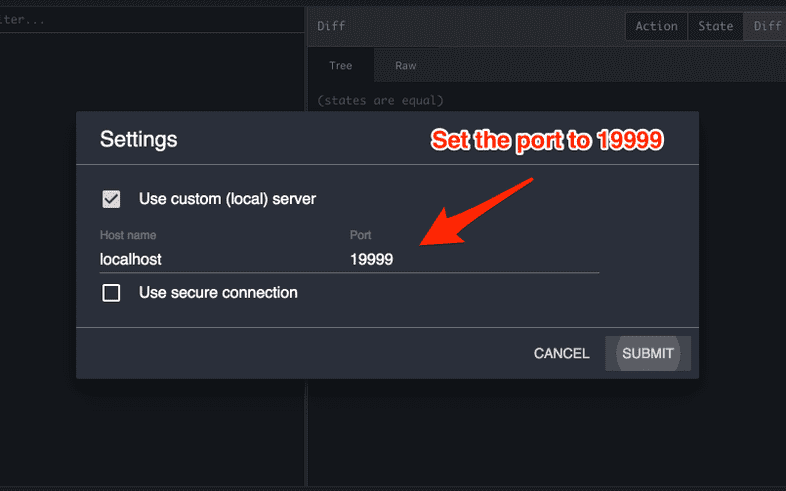 how to set the host/port for the remote devtools extension to connect to Gatsby